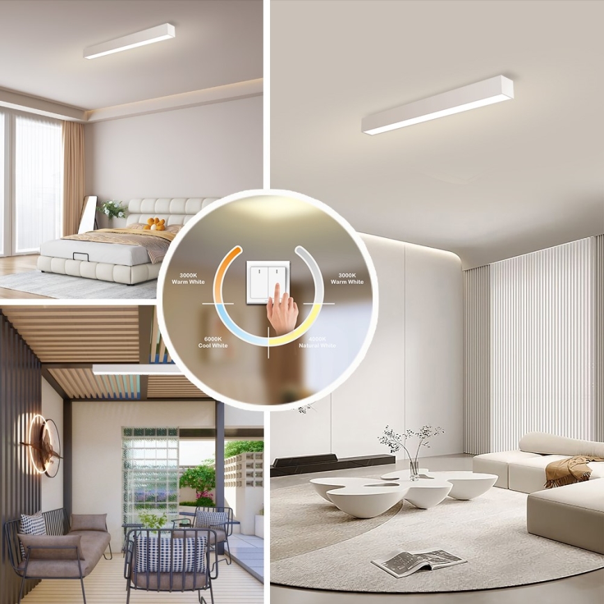 Immax NEO 07258L - Himmennettävä LED-kattovalaisin NEO LITE LUNGO LED/29W/230V 3000-6000K Wi-Fi Tuya valkoinen + kauko-ohjaus