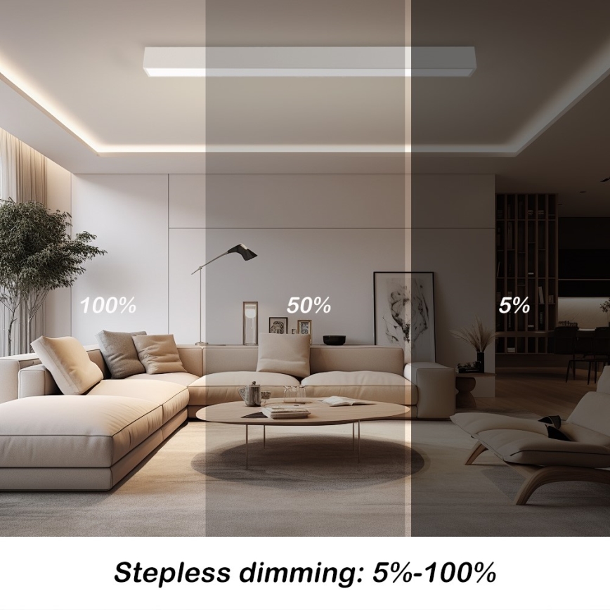 Immax NEO 07259L - Himmennettävä LED-kattovalaisin NEO LITE LUNGO LED/38W/230V 3000-6000K Wi-Fi Tuya valkoinen + kauko-ohjaus