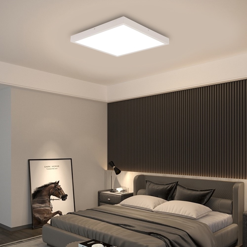 Immax NEO 07277L - Himmennettävä kylpyhuoneen LED-kattovalaisin NEO LITE FRAME LED/50W/230V IP44 Wi-Fi Tuya +remote hallinta valkoinen