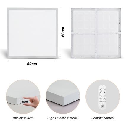Immax NEO 07277L - Himmennettävä kylpyhuoneen LED-kattovalaisin NEO LITE FRAME LED/50W/230V IP44 Wi-Fi Tuya +remote hallinta valkoinen