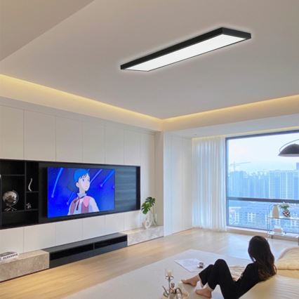 Immax NEO 07278L - Himmennettävä kylpyhuoneen LED-kattovalaisin NEO LITE FRAME LED/50W/230V IP44 Wi-Fi Tuya + kauko-ohjaus musta