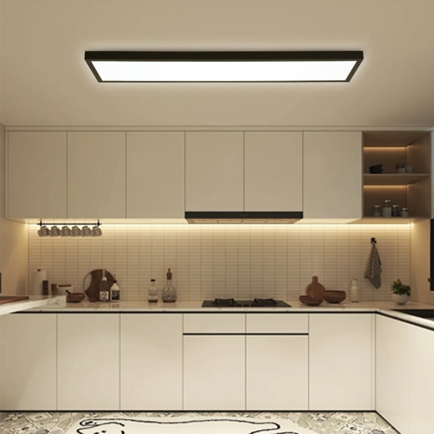 Immax NEO 07278L - Himmennettävä kylpyhuoneen LED-kattovalaisin NEO LITE FRAME LED/50W/230V IP44 Wi-Fi Tuya + kauko-ohjaus musta
