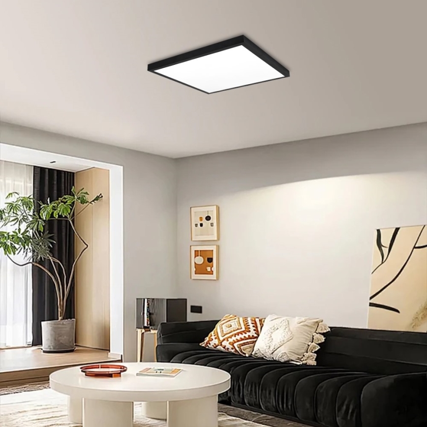 Immax NEO 07279L - Himmennettävä kylpyhuoneen LED-kattovalaisin NEO LITE FRAME LED/50W/230V IP44 Wi-Fi Tuya + kauko-ohjaus musta