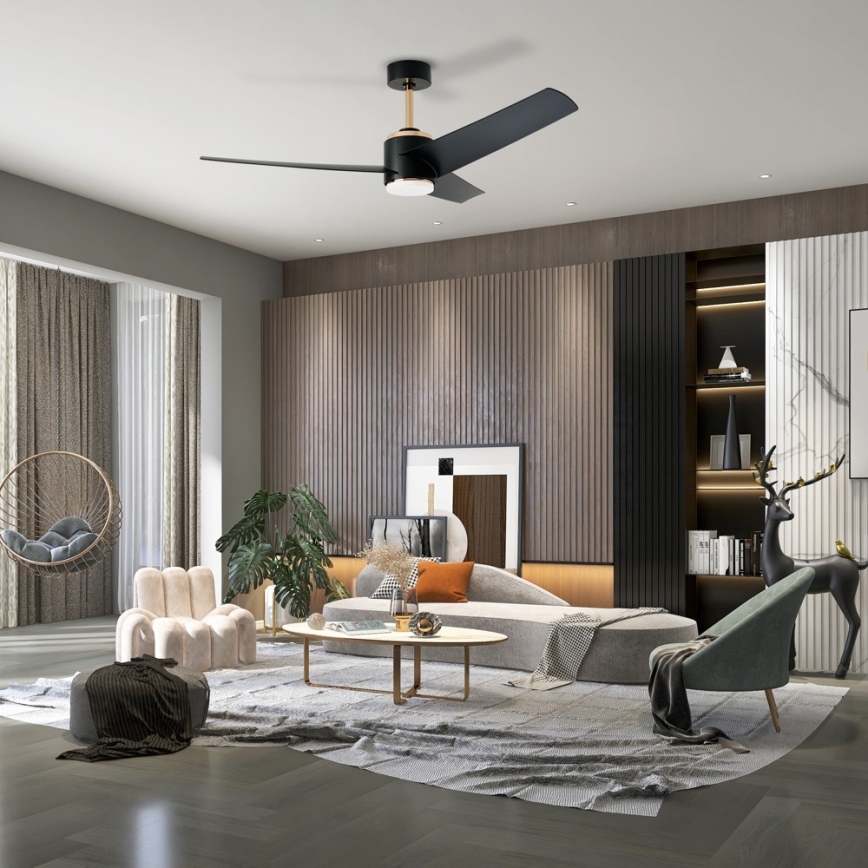 Immax NEO 07280L - LED himmennettävä kattovalo BEAUTY LED/18W/230V Wi-Fi Tuya musta + kauko-ohjaus