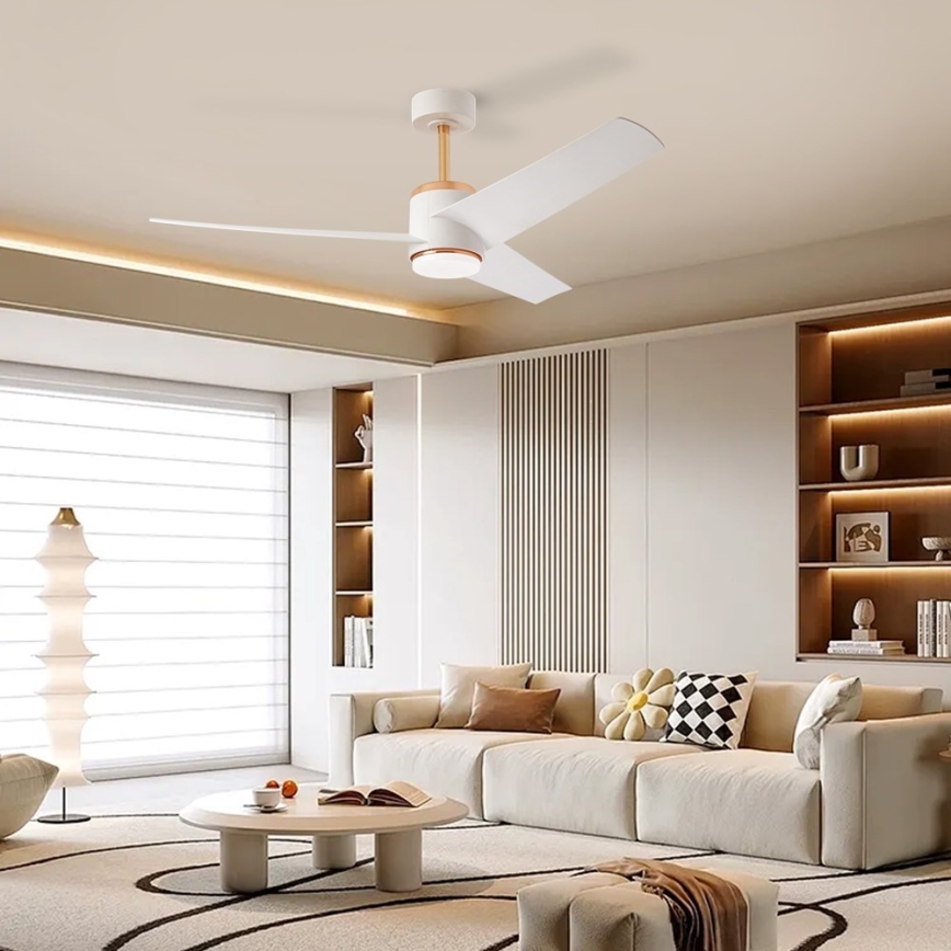 Immax NEO 07281L - LED+CCT Himennettävä kattotuuletin BEAUTY LED/18W/230V 3000/4000/6000K Wi-Fi Tuya halkaisija 132 cm + kaukosäädin