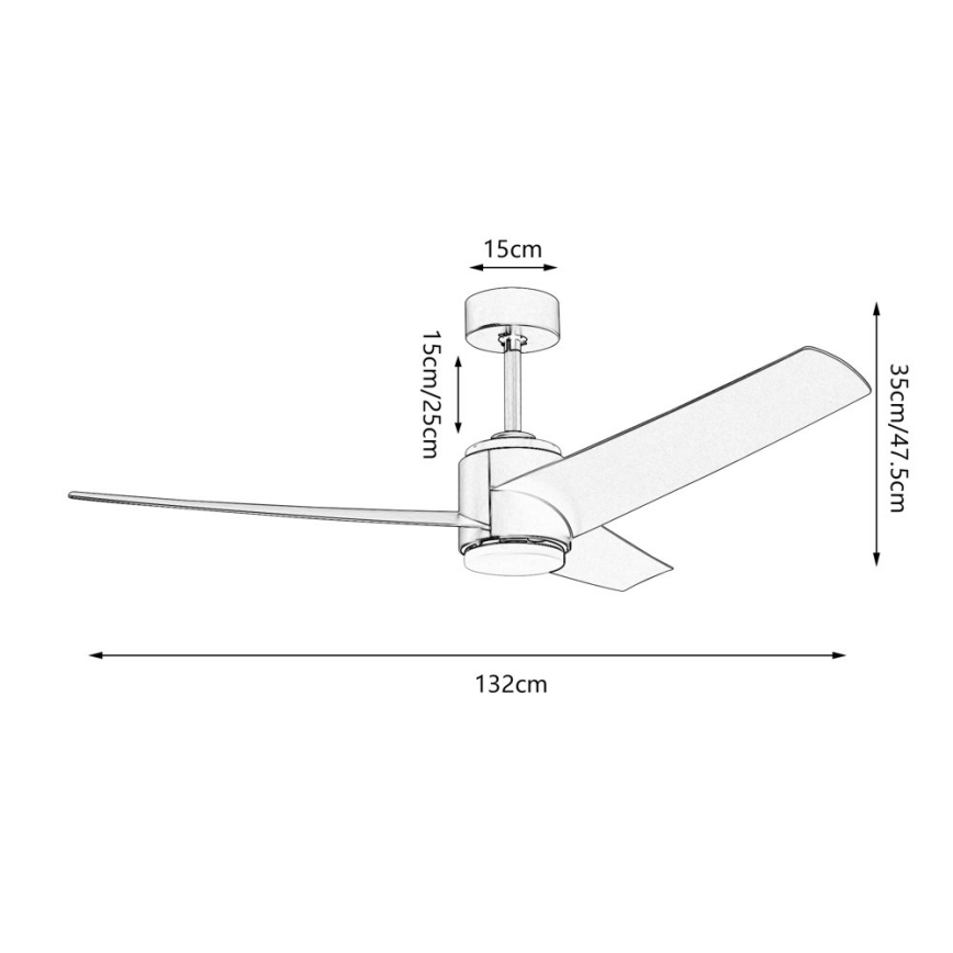 Immax NEO 07281L - LED+CCT Himennettävä kattotuuletin BEAUTY LED/18W/230V 3000/4000/6000K Wi-Fi Tuya halkaisija 132 cm + kaukosäädin