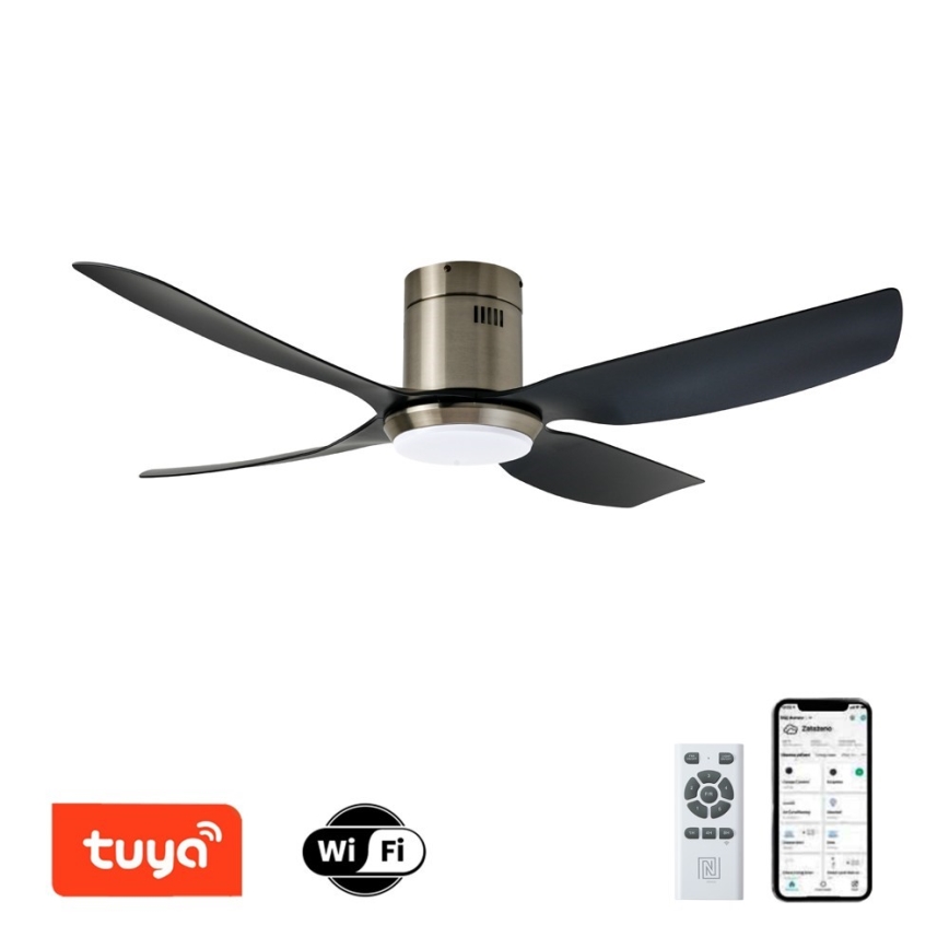 Immax NEO 07282L - LED+CCT Himennettävä kattotuuletin PURE LED/24W/230V 3000/4000/6000K Wi-Fi Tuya + kaukosäädin