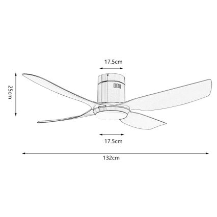 Immax NEO 07282L - LED+CCT Himennettävä kattotuuletin PURE LED/24W/230V 3000/4000/6000K Wi-Fi Tuya + kaukosäädin