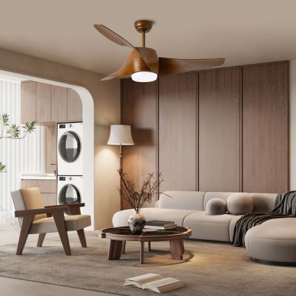 Immax NEO 07286L - LED himmennettävä kattovalo WAVE LED/18W/230V Wi-Fi Tuya ruskea + kauko-ohjaus