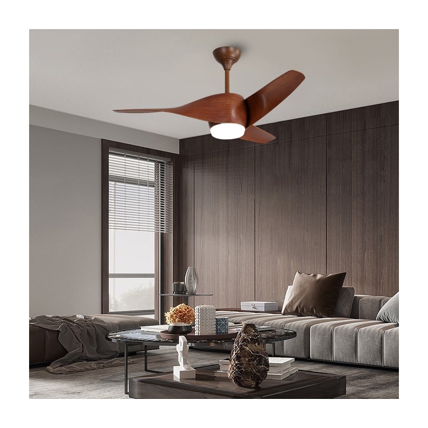 Immax NEO 07286L - LED himmennettävä kattovalo WAVE LED/18W/230V Wi-Fi Tuya ruskea + kauko-ohjaus