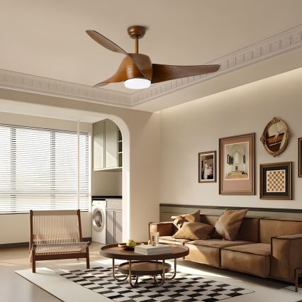 Immax NEO 07286L - LED himmennettävä kattovalo WAVE LED/18W/230V Wi-Fi Tuya ruskea + kauko-ohjaus