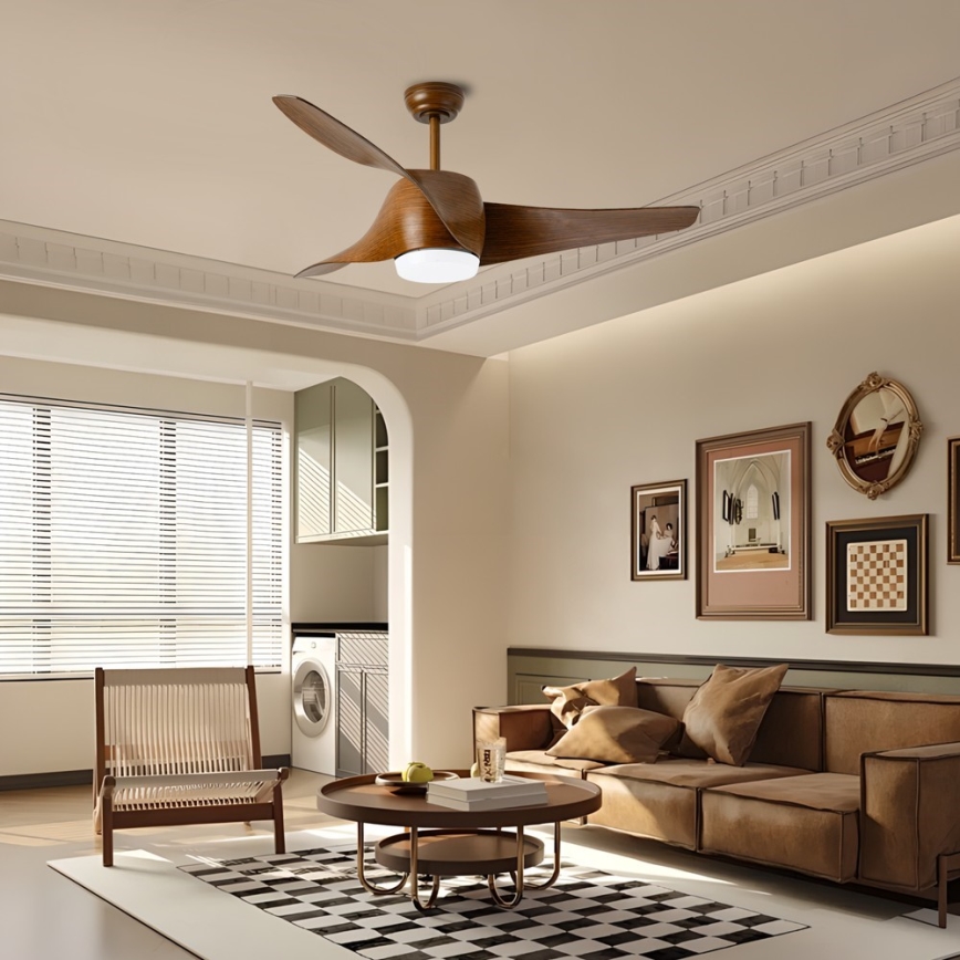 Immax NEO 07286L - LED himmennettävä kattovalo WAVE LED/18W/230V Wi-Fi Tuya ruskea + kauko-ohjaus