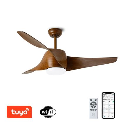Immax NEO 07286L - LED himmennettävä kattovalo WAVE LED/18W/230V Wi-Fi Tuya ruskea + kauko-ohjaus