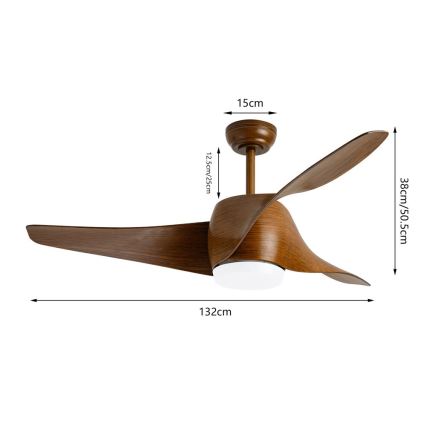 Immax NEO 07286L - LED himmennettävä kattovalo WAVE LED/18W/230V Wi-Fi Tuya ruskea + kauko-ohjaus