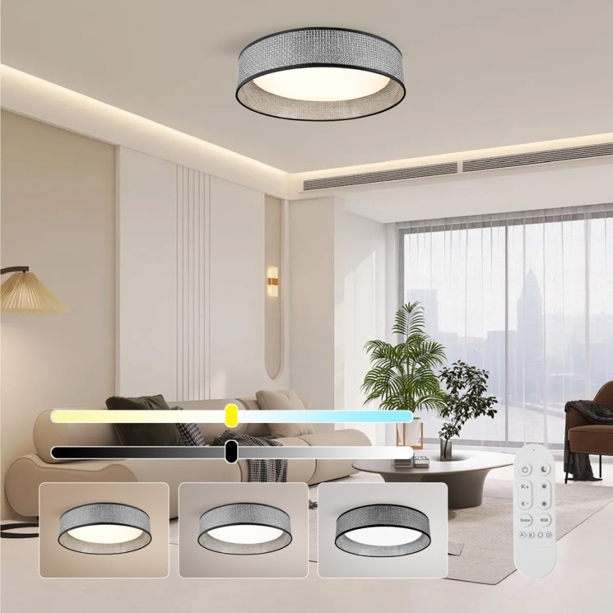 Immax NEO 07287L - LED+CCT himmennettävä kattovalaisin LONA LED/36W/230V 3000-6000K Wi-Fi Tuya Ø 45,5 cm + kaukosäädin