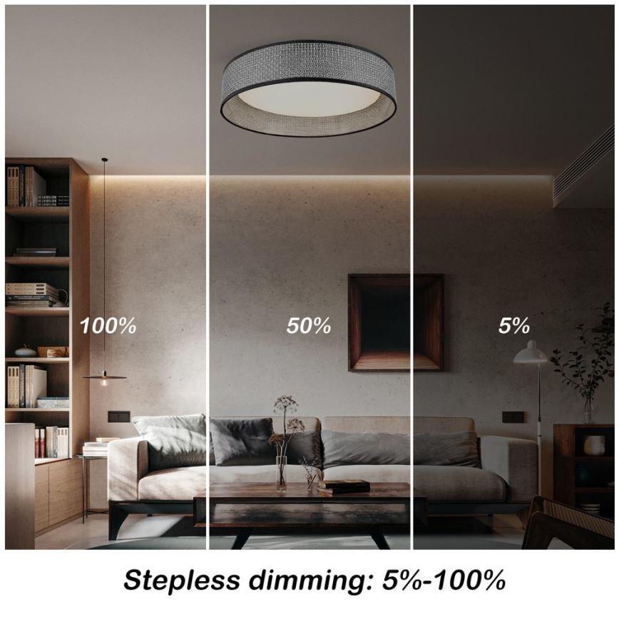 Immax NEO 07287L - LED+CCT himmennettävä kattovalaisin LONA LED/36W/230V 3000-6000K Wi-Fi Tuya Ø 45,5 cm + kaukosäädin