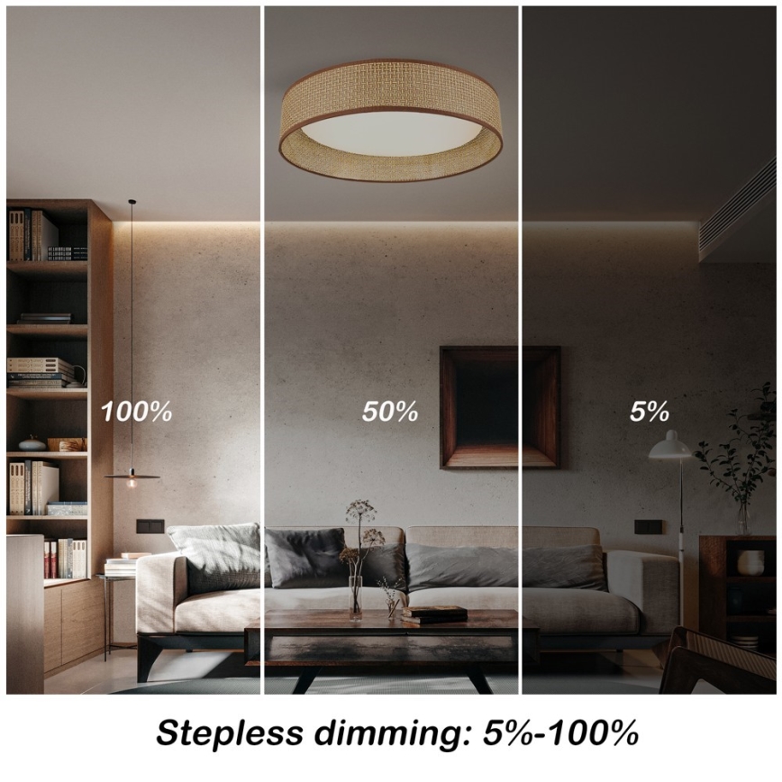 Immax NEO 07288L - LED+CCT himmennettävä kattovalaisin LONA LED/36W/230V 3000-6000K Wi-Fi Tuya Ø 45,5 cm + kaukosäädin