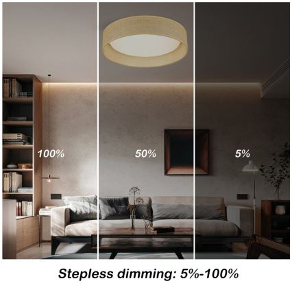 Immax NEO 07289L - LED+CCT-himmennettävä kattovalaisin LONA LED/36W/230V 3000–6000 K Wi‑Fi Tuya Ø 45,5 cm + kaukosäädin
