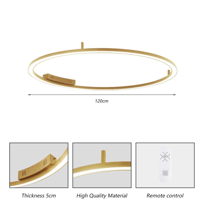 Immax NEO 07290-120G - LED+CCT himmennettävä kattovalaisin FINO LED/55W/230V 2700-6500K Tuya halkaisija 120 cm + kaukosäädin