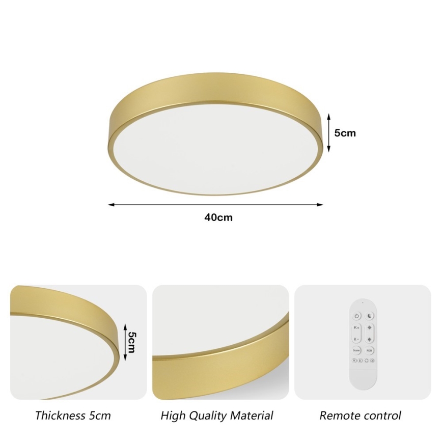 Immax NEO 07292L - LED+CCT Himennettävä kattovalaisin SEMPLICI LED/36W/230V 2700-6500K halkaisija 40 cm + kaukosäädin