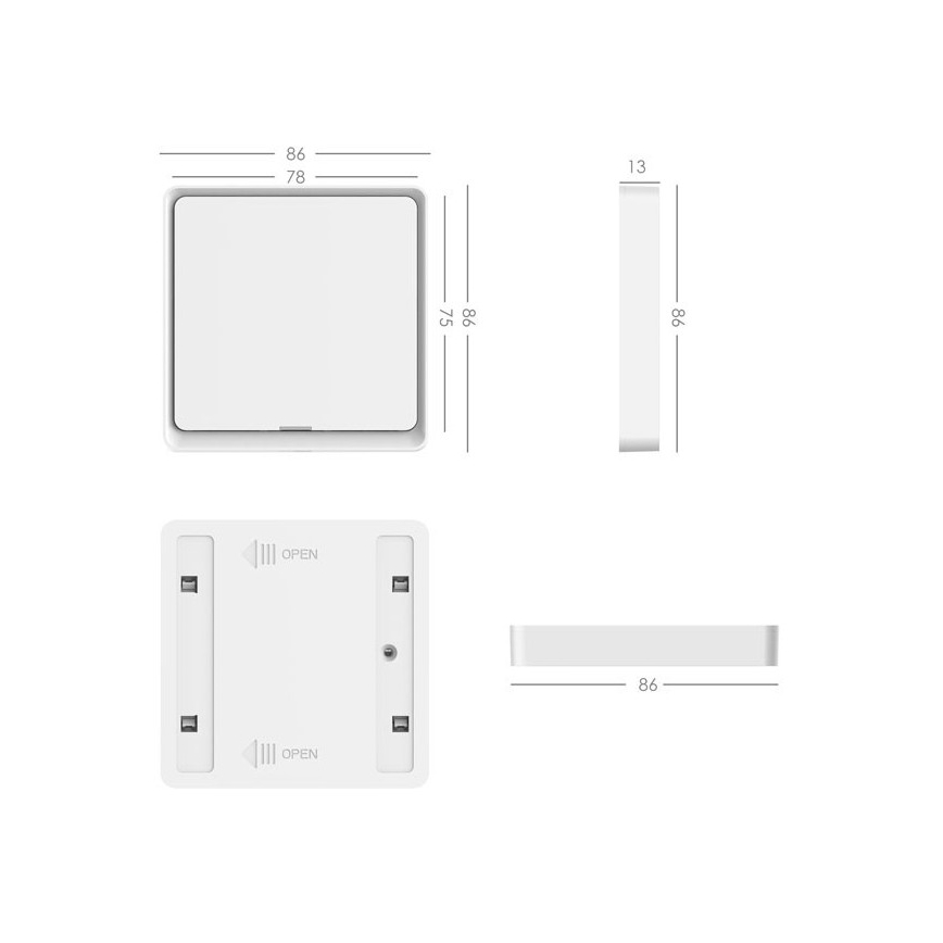 Immax NEO 07506L - Kytkin 1-painike SMART 1xCR2430 Zigbee 3.0 Tuya