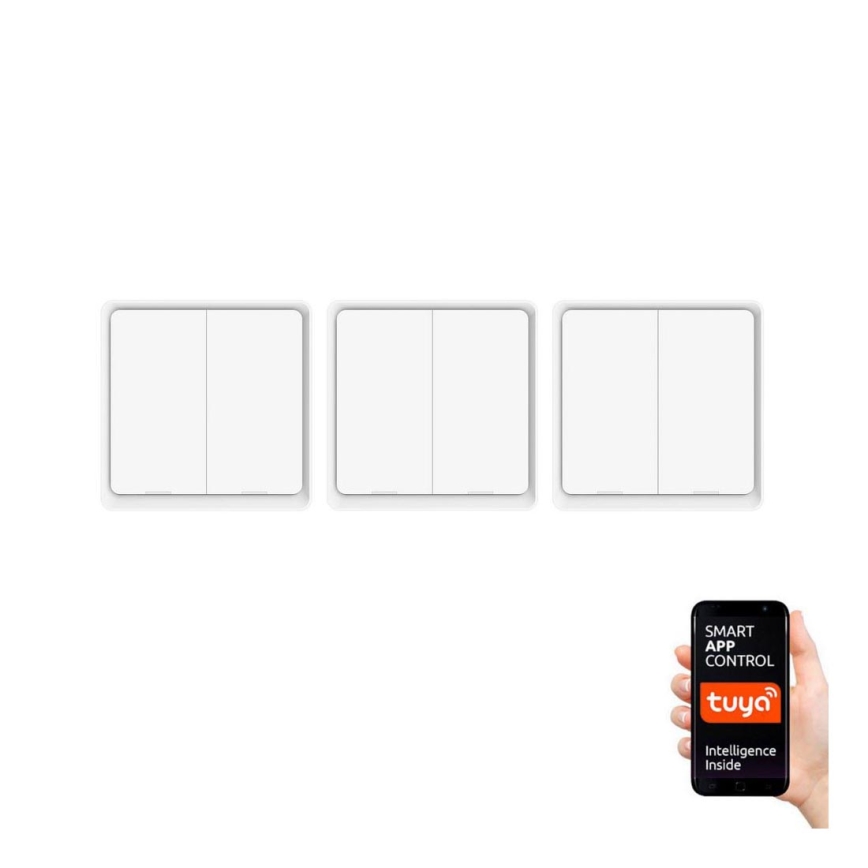 Immax NEO 07507C - SET 3x kytkin 2-painiketta SMART 3xCR2430 Zigbee 3.0 Tuya