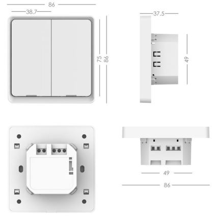 Immax NEO 07513L - 2-painikkeen katkaisin SMART 230V Wi-Fi Tuya
