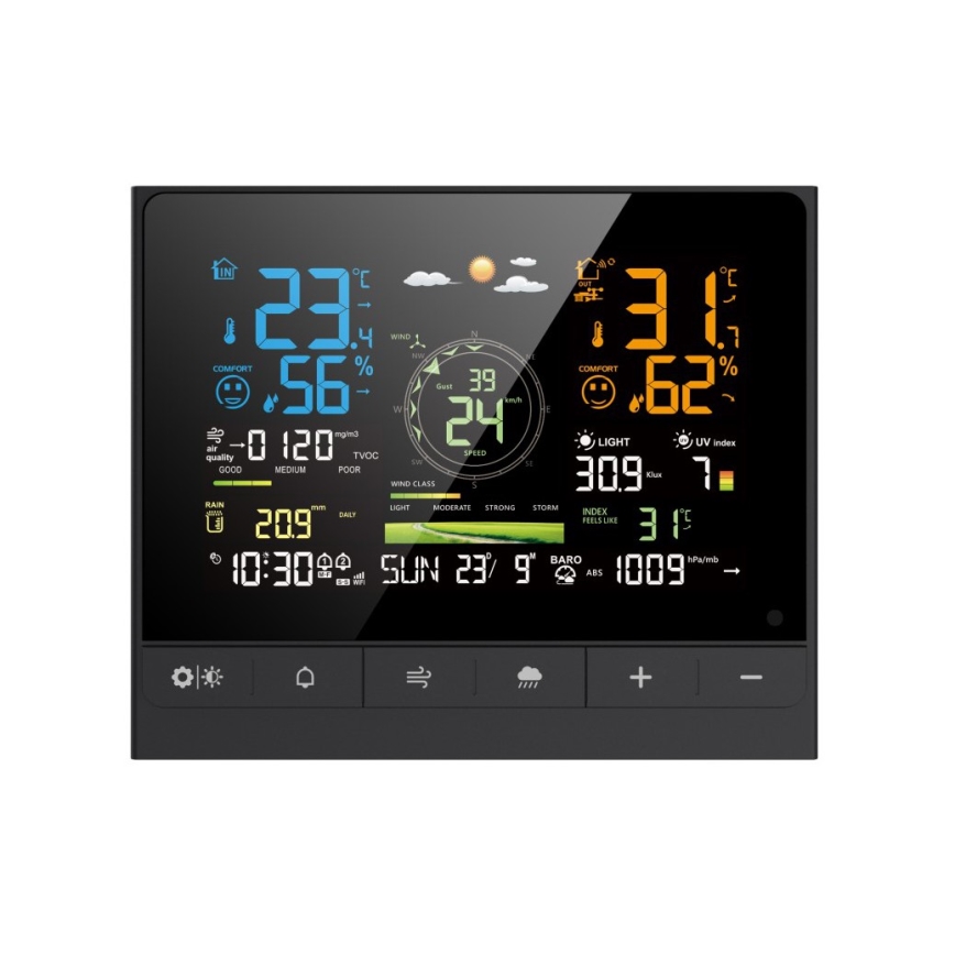 Immax NEO 07528L - Ammattimainen 7-toimintoinen NEO LITE SMART sääasema 5V/2xAAA + 3xAA