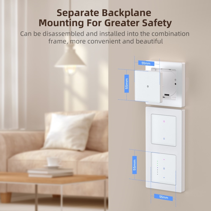 Immax NEO 07538L - 1-painikkeinen SMART-kytkin 230 V, Wi‑Fi (Tuya)