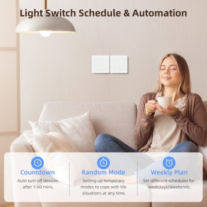 Immax NEO 07538L - 1-painikkeinen SMART-kytkin 230 V, Wi‑Fi (Tuya)