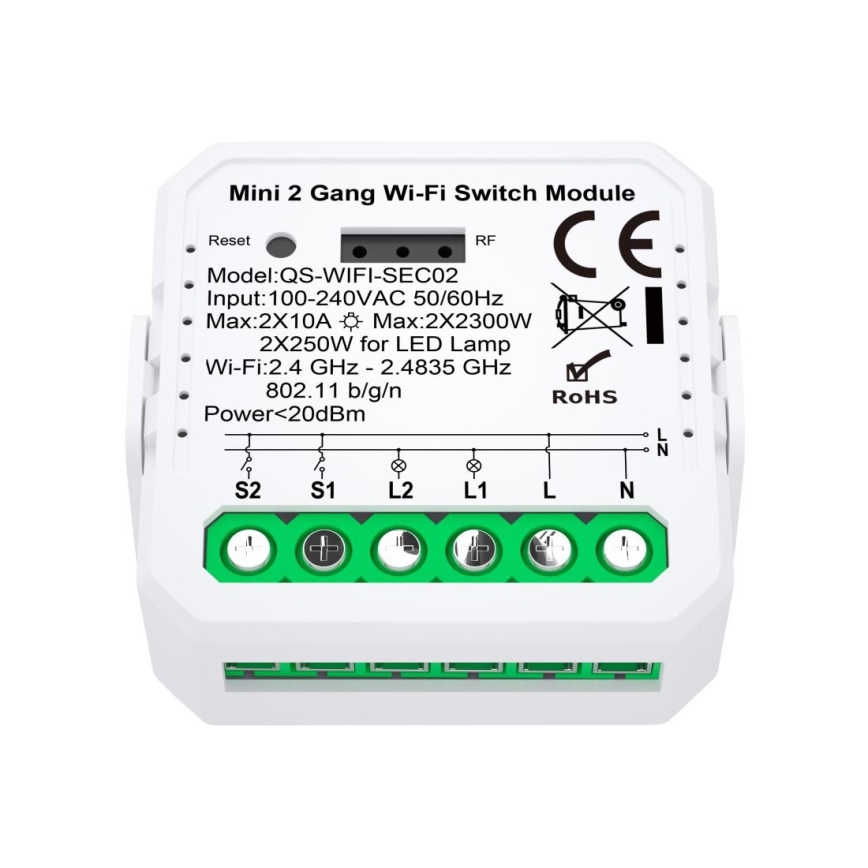 Immax NEO 07571L - Smart kaukosäädin NEO LITE V7 2-painike Wi-Fi Tuya