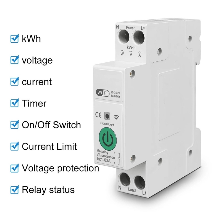 Immax NEO 07574L - Älykäs katkaisija 1-vaiheinen 1-63A Wi-Fi Tuya