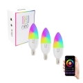 Immax NEO 07716C - SETTI 3x LED RGB+CCT Himmennettävä lamppu E14/5,5W/230V Wi-Fi Tuya 2700K