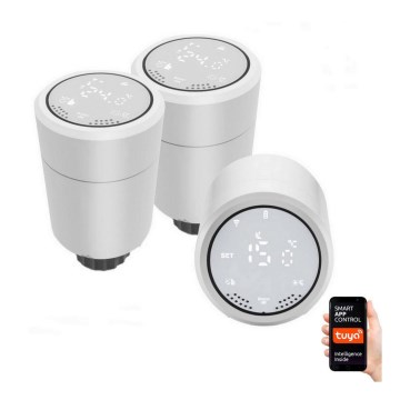 Immax NEO 07732A - SETTI 3x Termostaattinen pää 2xAA/3V Tuya