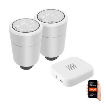 Immax NEO 07732B - SETTI 2x Termostaattinen pää + BRIDGE PRO v2 2xAA/3V Tuya