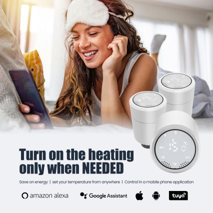 Immax NEO 07732B - SETTI 2x Termostaattinen pää + BRIDGE PRO v2 2xAA/3V Tuya