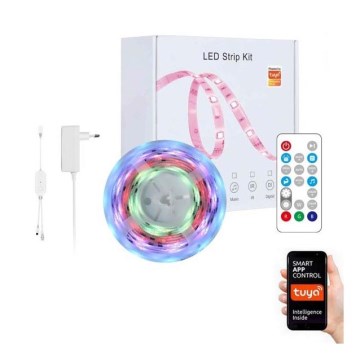 Immax NEO 07734L - LED RGB Himmennettävä nauha NEO LITE LED/18W/230V 5 m MUSIC IP65 Wi -Fi Tuya + kauko -ohjain