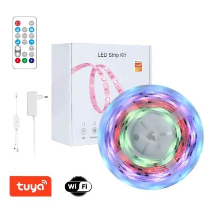 Immax NEO 07734L - LED RGB Himmennettävä nauha NEO LITE LED/18W/230V 5 m MUSIC IP65 Wi -Fi Tuya + kauko -ohjain