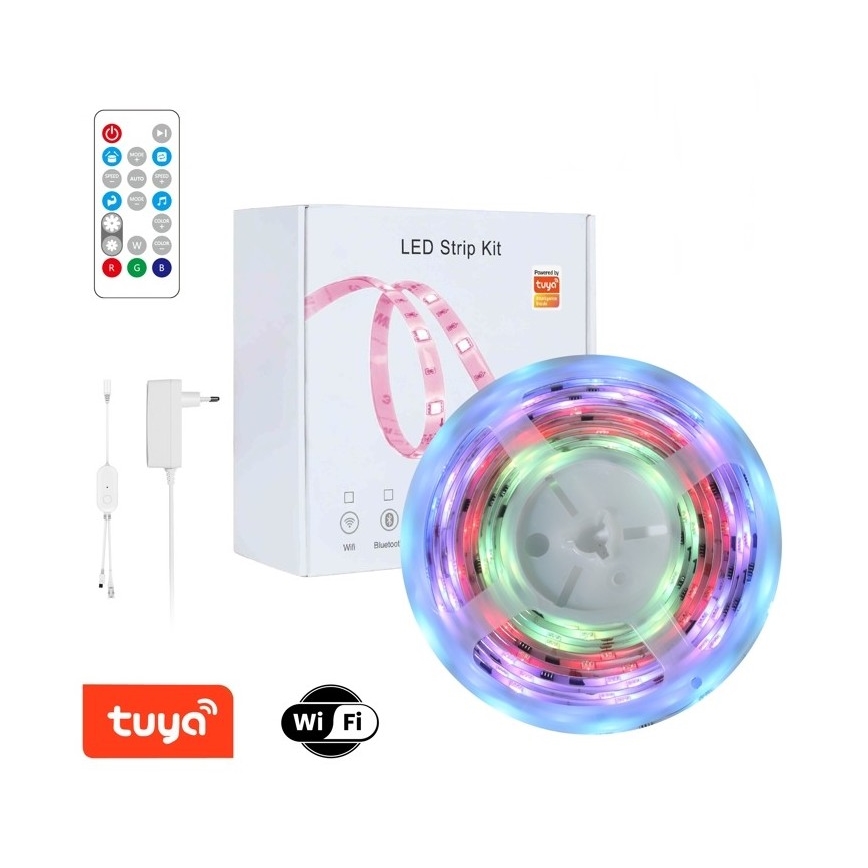 Immax NEO 07734L - LED RGB Himmennettävä nauha NEO LITE LED/18W/230V 5 m MUSIC IP65 Wi -Fi Tuya + kauko -ohjain