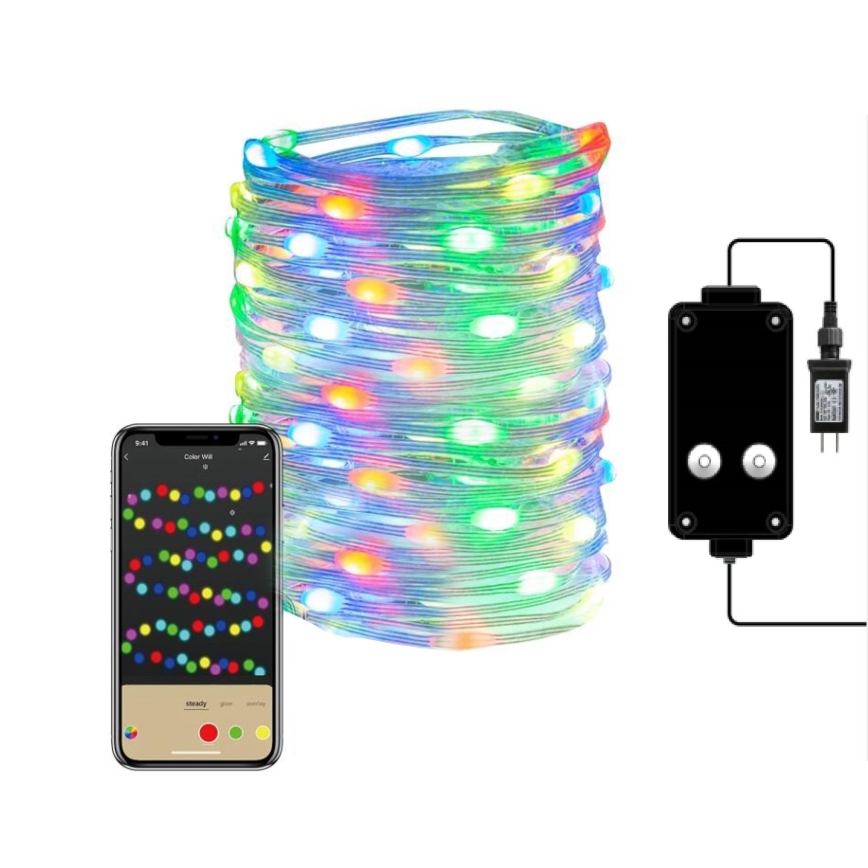 Immax NEO 07736L - LED RGB Himmennettävä ulko nauha NEO LITE LED/8,4W/230V 16 m IP44 Wi-Fi Tuya