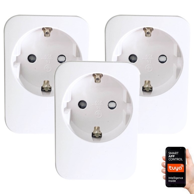 Immax NEO 07761C - SETTI 3x Älypistorasia NEO LITE 3680W/230V/16A Wi-Fi Tuya