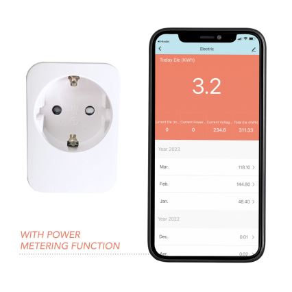 Immax NEO 07761L - Älykäs pistorasia NEO LITE 3680W/230V/16A Wi-Fi Tuya SCHUKO