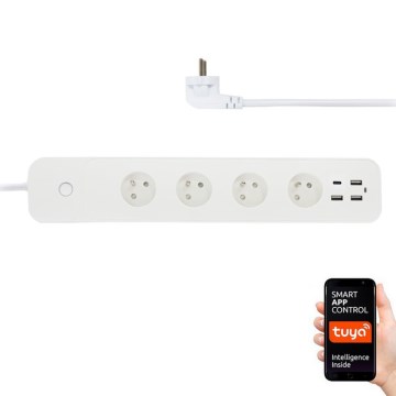 Immax NEO 07771L- Jatkojohto NEO LITE Smart 4AC+3xUSB+1xUSB C Wi-Fi Tuya