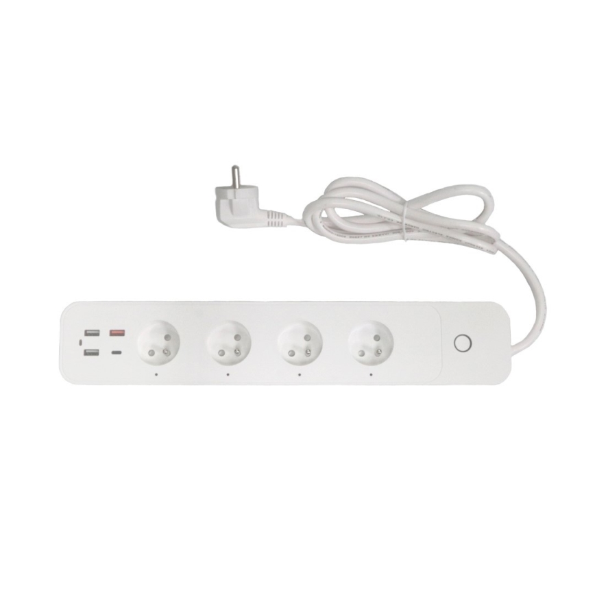 Immax NEO 07771L- Jatkojohto NEO LITE Smart 4AC+3xUSB+1xUSB C Wi-Fi Tuya
