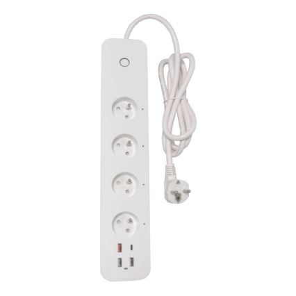 Immax NEO 07771L - NEO LITE Smart jatkojohto 4 pistorasialla + 3x USB + 1x USB C Wi-Fi Tuya
