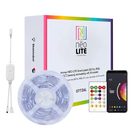Immax NEO 07775L - LED RGB+CCT Himmennettävä nauha NEO LITE LED/48W/230V 10 m IP65 MUSIC Wi-Fi Tuya + kauko-ohjaus