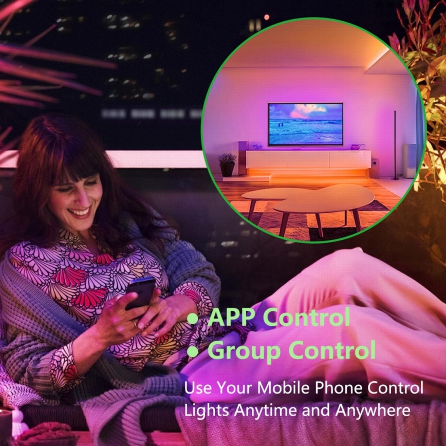 Immax NEO 07776L - LED RGB himmennettävä lattialamppu AMBIENTE LED/12W/230V Wi-Fi Tuya + kauko-ohjaus