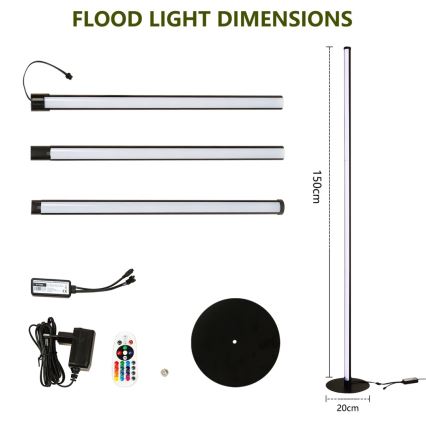 Immax NEO 07776L - LED RGB himmennettävä lattialamppu AMBIENTE LED/12W/230V Wi-Fi Tuya + kauko-ohjaus