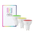 Immax NEO 07777C - SETTI 3x himmennettävä LED RGB+CCT lamppu GU10/4,8W/230V Tuya