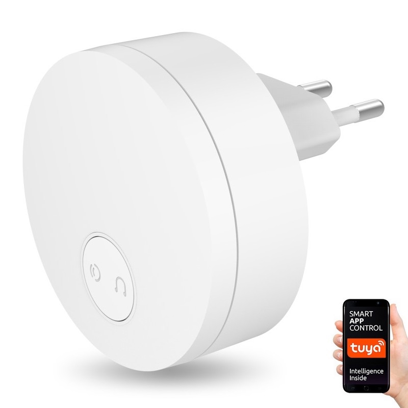 Immax NEO 07779L - Langaton pistokeovikello - sisäyksikkö 230V Wi-Fi Tuya valkoinen